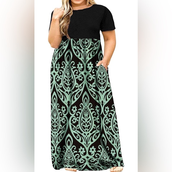 Kancystore Women's Short Sleeve Plus Size Maxi Dress with Pockets 2xl NWT - Picture 1 of 3